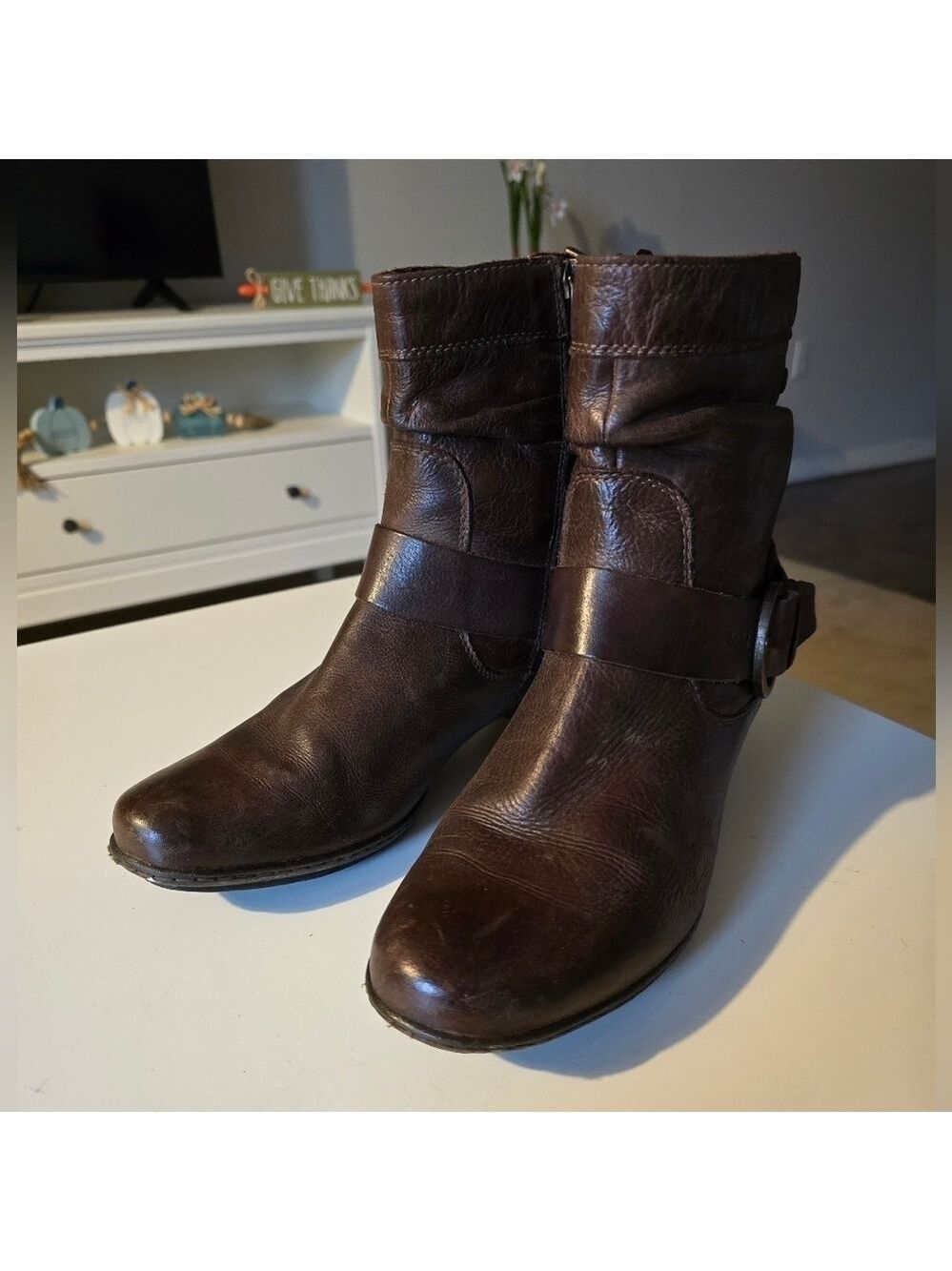 Pikolinos leather buckle straps detailing ankle boots color Chocolate brown 40